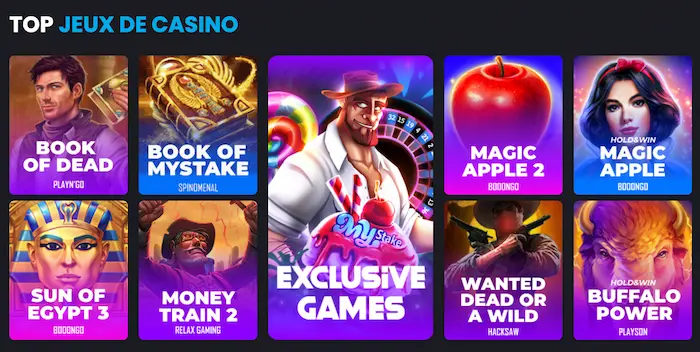 MYSTAKE CASINO Avantages games